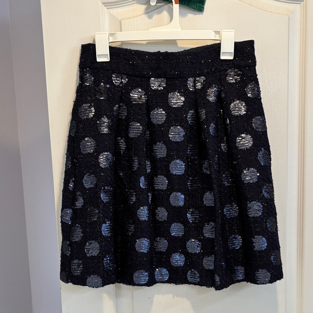 NWT Anthropologie Black and Silver A-Line Skirt